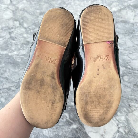 ZARA Girls Rhinestone Mary Jane Flats Dress Shoes Black Size 31 - Picture 8 of 10